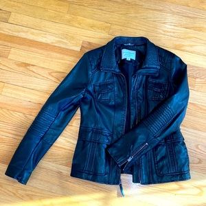 Lucky Brand faux leather jacket with zipper detail